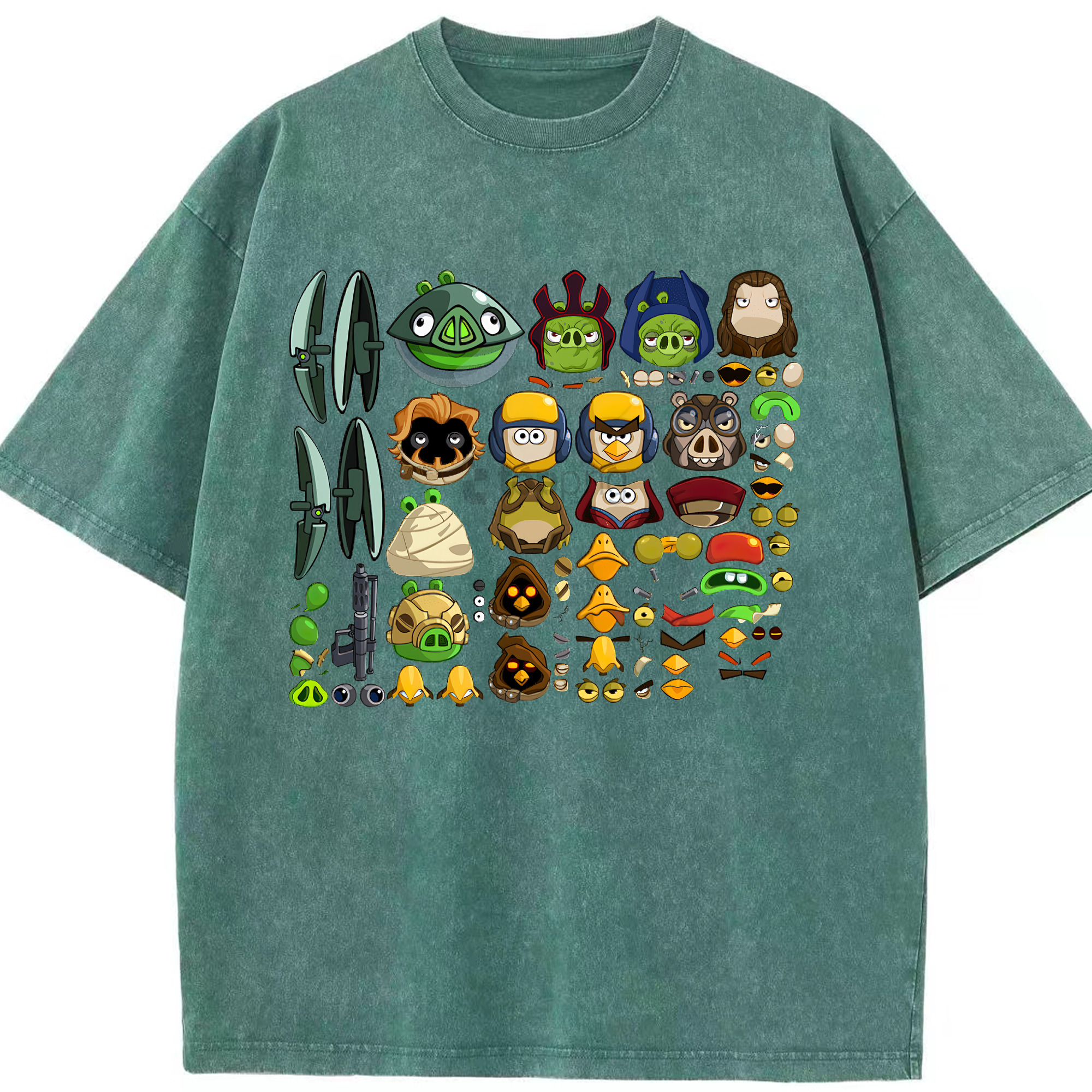 （画像用） Angry Birds アングリーバード 綿100% ヴィンテージ風 半袖Tシャツ（フロントプリント）